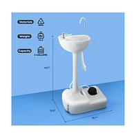 SereneLife Portable Hand-Wash Sink Station with Foot Pump & Soap Dispenser