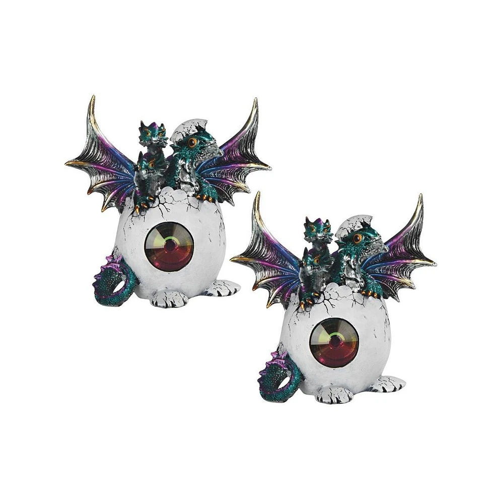 Fc Design "2-pc Set" 6"H Three Headed Blue Purple Dragon Baby in Egg Figurine Statue Ornament Home Room Office Decor and Perfect Ideas for Housewarmin