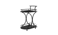 Slickblue 2-Tier Bar Cart with Slide Bar for Stylish and Convenient Drink Service