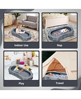 gaomon Portable Toddler Bed, Foldable Travel Bed for Kids Ages 1-5, Toddler Travel Bed Floor Bed for Sleeping, Soft and Safe