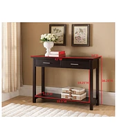 Kings Brand Furniture Simon Wood Console Table with Drawers, Espresso