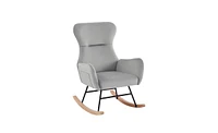 Slickblue Luxurious Velvet Rocking Chair for Comfortable and Elegant Relaxation