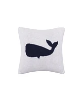 C&F Home 10" x 10" Whale Knitted Small Petite Throw Pillow