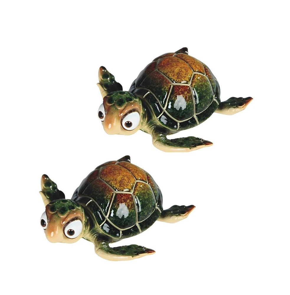 Fc Design "2-pc Set" 6"W Miniature Cute Green Sea Turtle Figurine Statue Ornament Home Room Office Decor and Perfect Ideas for Housewarming, Holidays