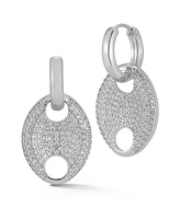 Rachel Zoe Gold Plated Pave Mariner Link Drop Earrings