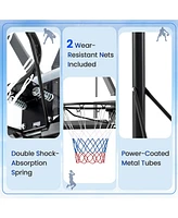 Costway Basketball Hoop Outdoor System with 45 Inch Shatterproof Pc Backboard Wheels