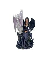 Fc Design "2-pc Set" 10"H Blue Fairy with Pearl White Dragon Figurine Statue Ornament Home Room Office Decor and Perfect Ideas for Housewarming, Holid