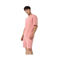 Campus Sutra Men's Oversized Solid Peach Casual Co-Ord Set