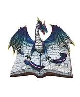 Fc Design "2-pc Set" 8.75"W Blue Book of Dragon Figurine Statue Ornament Home Room Office Decor and Perfect Ideas for Housewarming, Holidays and Birth