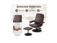 Swivel Lounge Chair Recliner with Ottoman