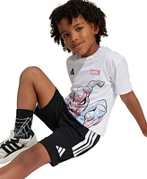 adidas Juniors Marvel Spider-Man Shorts and T-Shirt, 2-Piece Set