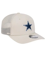 New Era Men's Stone Dallas Cowboys Canvas Trucker 9SEVENTY Stretch-Snap Hat