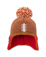 Outerstuff Baby Boys and Girls Brown Kansas City Chiefs Football Head Knit Hat with Pom