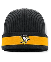 Fanatics Men's Black Pittsburgh Penguins Blueliner Cuffed Knit Hat