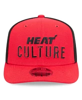 New Era Men's Red Miami Heat 2024/25 City Edition 9SEVENTY Stretch-Snap Hat