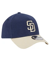 New Era Men's Navy San Diego Padres Moleskin Crown A-Frame 9FORTY Adjustable Hat