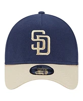 New Era Men's Navy San Diego Padres Moleskin Crown A-Frame 9FORTY Adjustable Hat