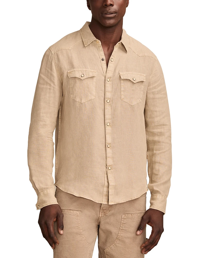 Lucky Brand Men's Linen Western Shirt