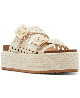 Madden Girl Bali Crochet Double-Strap Flatform Footbed Sandals