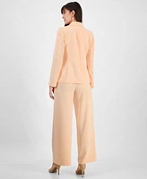 Tahari Asl Womens Wide Leg Pants Button Cuff Blazer