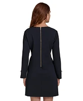 Tommy Hilfiger Petite Long-Sleeve Bow-Cuff Shift Dress