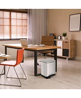 Mega Casa 1.6 Gal./6 Liter Stainless Steel Rectangular Step-on Trash Can for Bathroom and Office