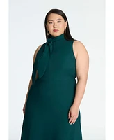 Eloquii Plus Tie Neck Maxi Dress