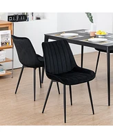 Dyhome Mid Century Dining Chairs, Upholstered Metal Side Chair