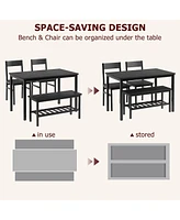 gaomon Dining Table Set for 4, Modern Kitchen Table with Bench and Chairs