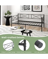 Twin Size Platform Bed Frame with Heavy-Duty Metal Slat Support