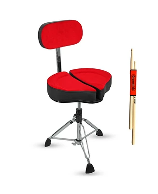 5 Core Drum Throne Padded Guitar Stool Backrest Drummer Seat for Adults & Kids