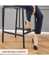 gaomon Bar Stools Set of 2, 39.3 Inch Counter Height Barstools with Wide Cozy Seat, Modern Square Upholstered Bar Chair with Back and Footrest for Isl