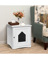 Gymax Weatherproof Multi-function Pet Cat House Outdoor Indoor Sidetable Nightstand