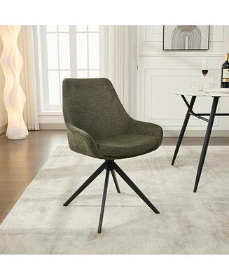 Dyhome Swivel Dining Chairs, Mid Century Modern Room Chairs with Metal Frame