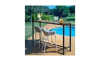 Slickblue Outdoor Bar Table with Adjustable Feet for Stable and Comfortable Outdoor Dining