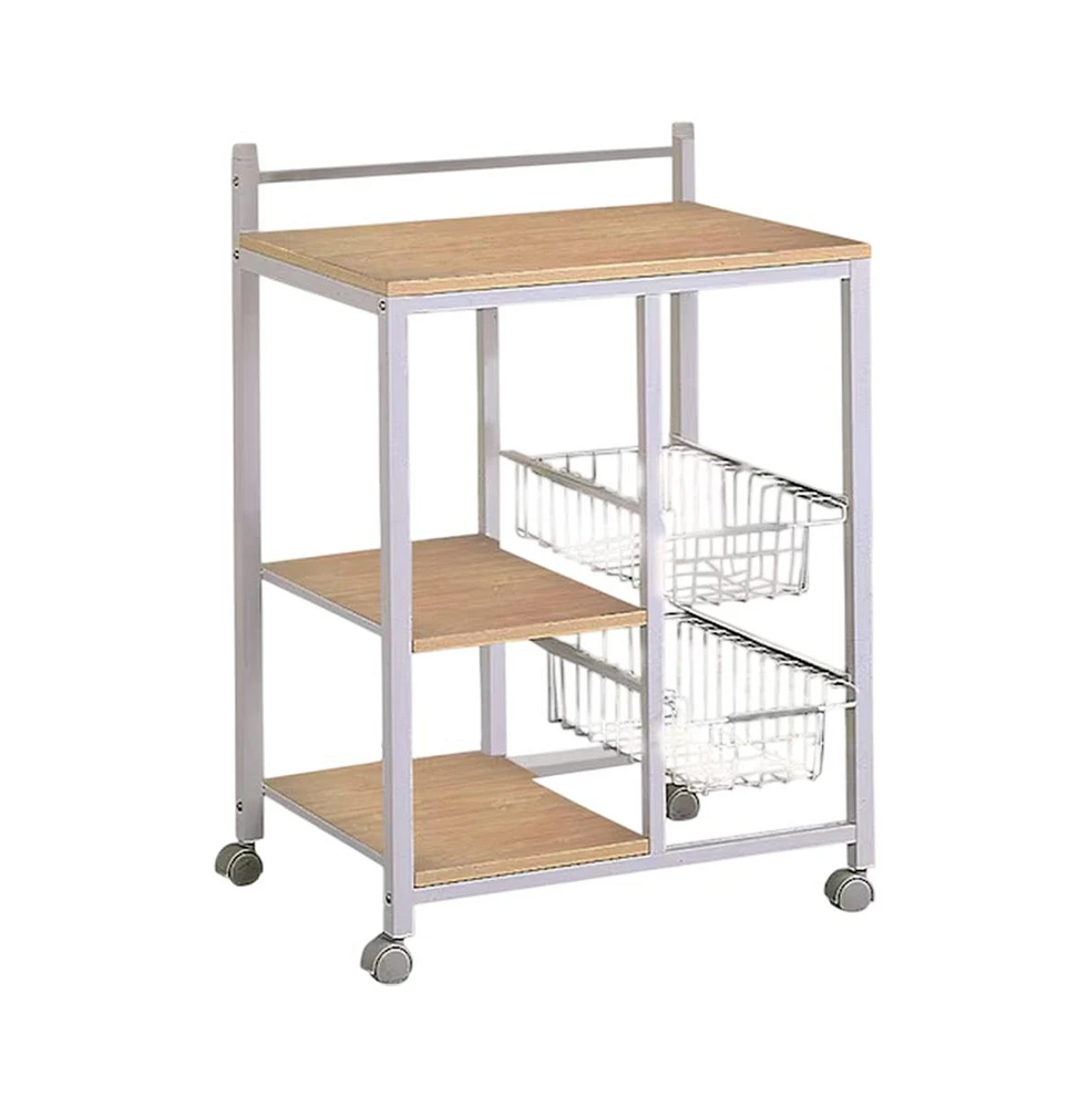 Slickblue Kitchen Cart with 3 Shelves and 2 Storage Compartments Stylish and Functional Storage for Kitchen or Dining Area