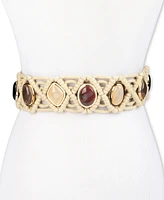Sam Edelman Women's Boho Macrame Stone Embellished Belt
