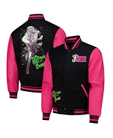 Freeze Max Men's Black/Pink Batman Joker Full-Zip Varsity Jacket