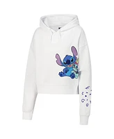 Freeze Max Women's White Lilo and Stitch Scrump Cropped Pullover Hoodie