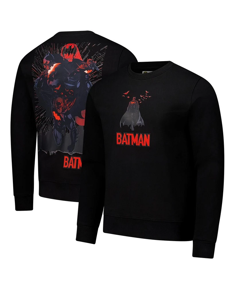 Freeze Max Men's Black Batman Comics Signal Pullover Sweatshirt