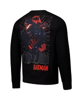 Freeze Max Men's Black Batman Comics Signal Pullover Sweatshirt