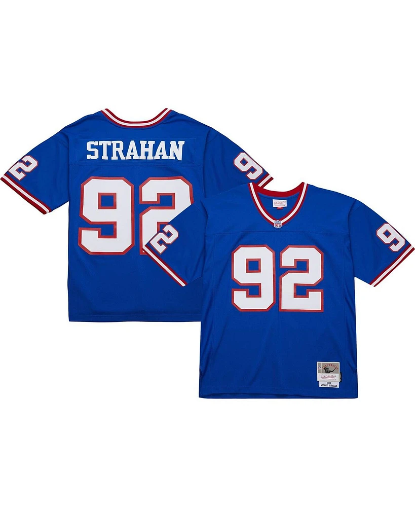 Mitchell & Ness Men's Michael Strahan Royal New York Giants Big Tall 1993 Retired Player Replica Jersey