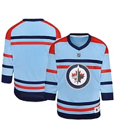 Outerstuff Big Boys and Girls Light Blue Winnipeg Jets Anniversary Replica Jersey