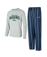 Concepts Sport Men's Seattle Seahawks Petition Long Sleeve T-Shirt Pants Sleep Set