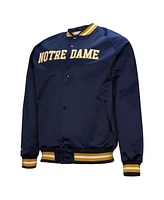Mitchell & Ness Men's Navy Notre Dame Fighting Irish Lightweight Current Logo Satin Full-Snap Jacket