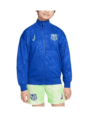 Nike Big Boys and Girls Royal Barcelona 2024/25 Third Academy Pro Anthem Full Zip Jacket