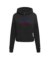 Pro Standard Women's Black New York Rangers Jewels Cropped Pullover Hoodie