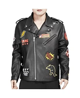 Freeze Max Men's Sylvester Black Looney Tunes Graphic Biker Full-Zip Jacket