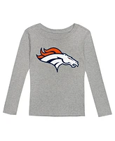 Outerstuff Big Boys and Girls Denver Broncos Long Sleeve T-Shirt and Pants Sleep Set