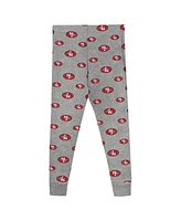 Outerstuff Preschool Heather Gray San Francisco 49ers Long Sleeve T-Shirt and Pants Sleep Set